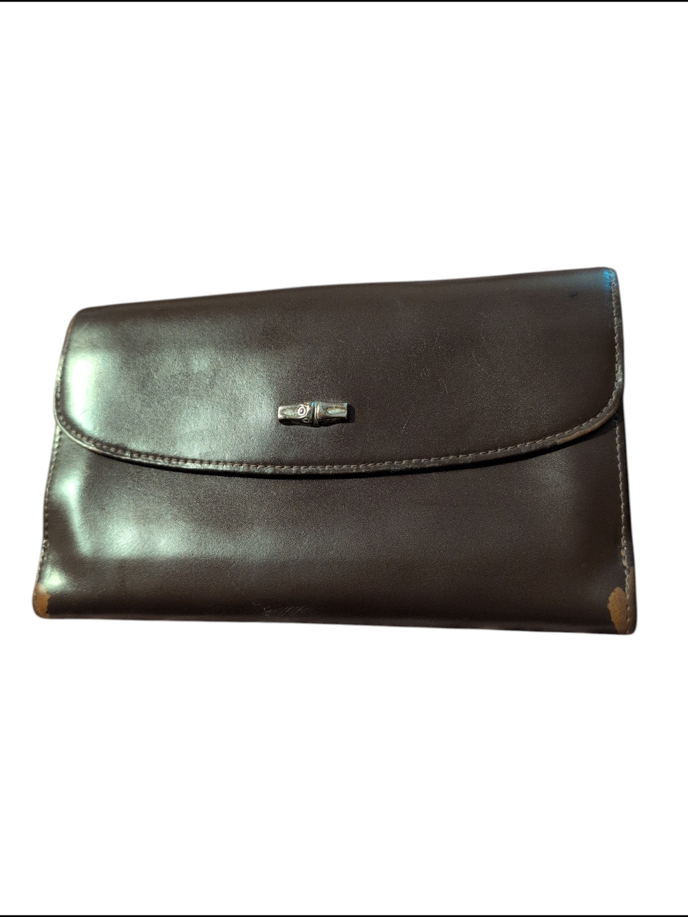 Longchamp ROSEAU Vintage Long Continental Wallet - Brown leather